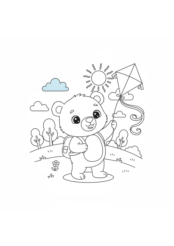 곰 (바깥놀이) 색칠공부 도안