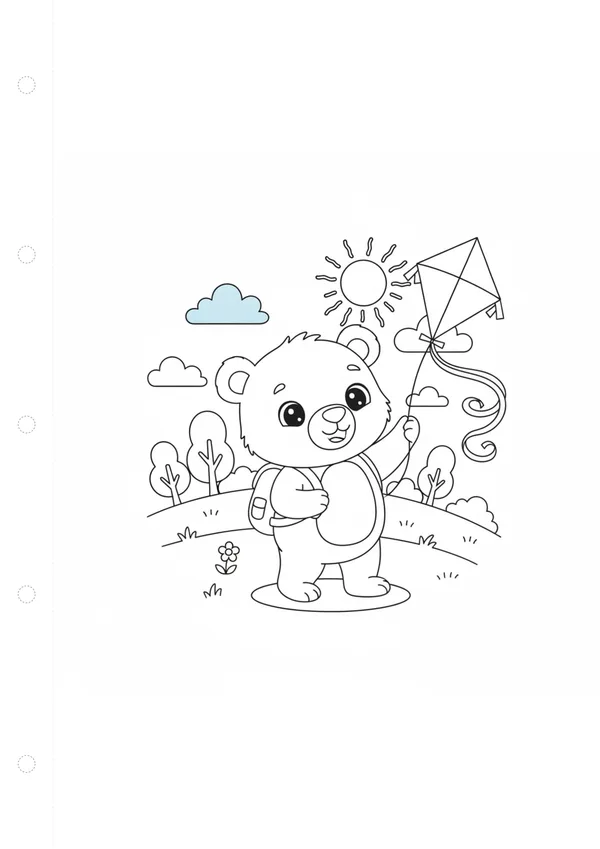 곰 (바깥놀이) 색칠공부 도안