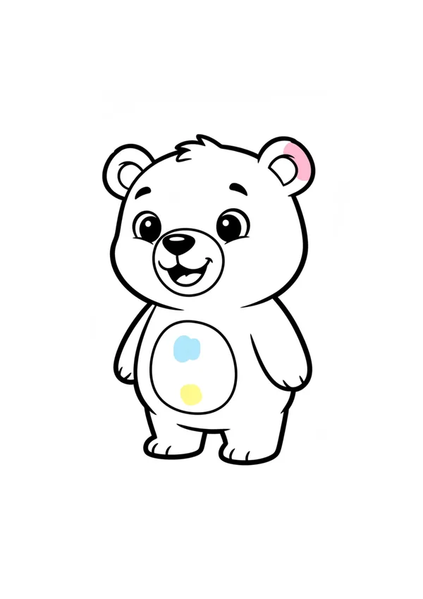 곰 (방긋) 색칠공부 도안
