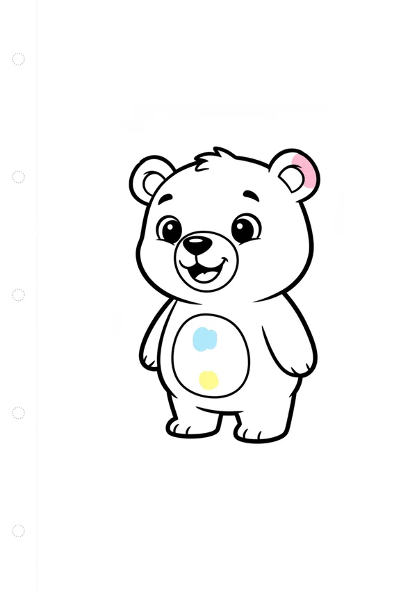 곰 (방긋) 색칠공부 도안