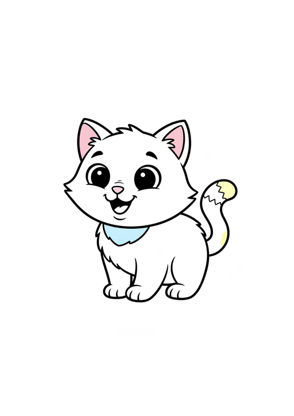 고양이 (방긋) 색칠공부 도안