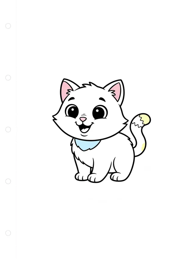고양이 (방긋) 색칠공부 도안
