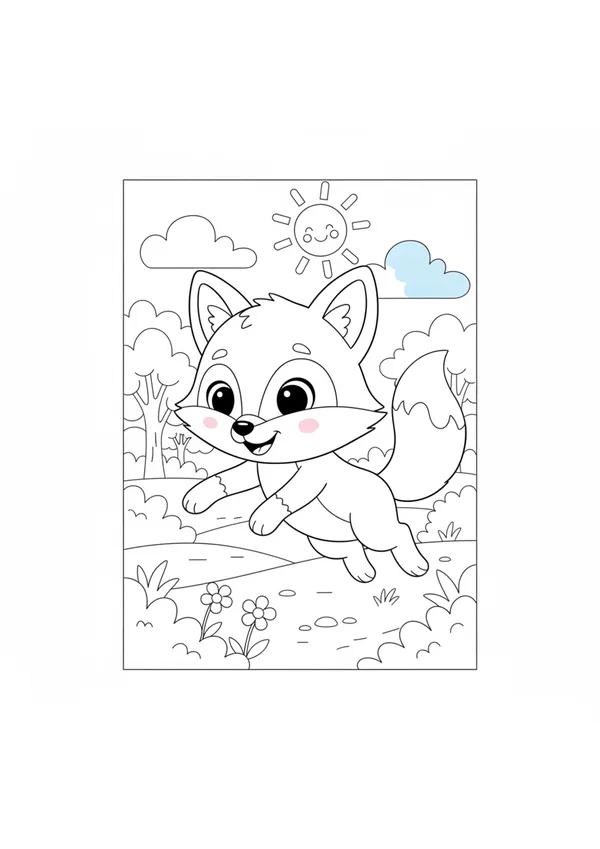 여우 (바깥놀이) 색칠공부 도안