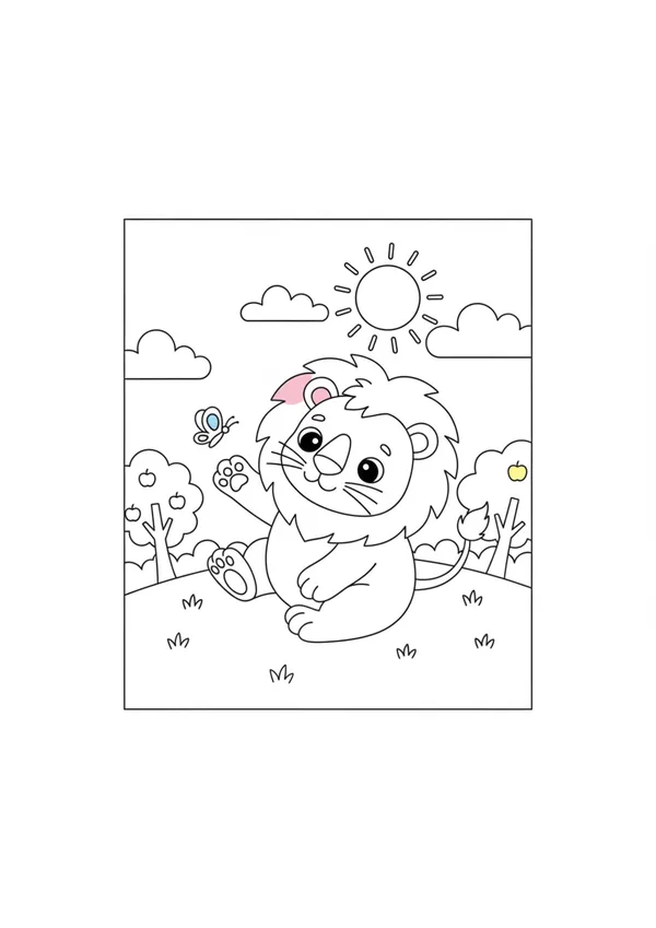 사자 (바깥놀이) 색칠공부 도안
