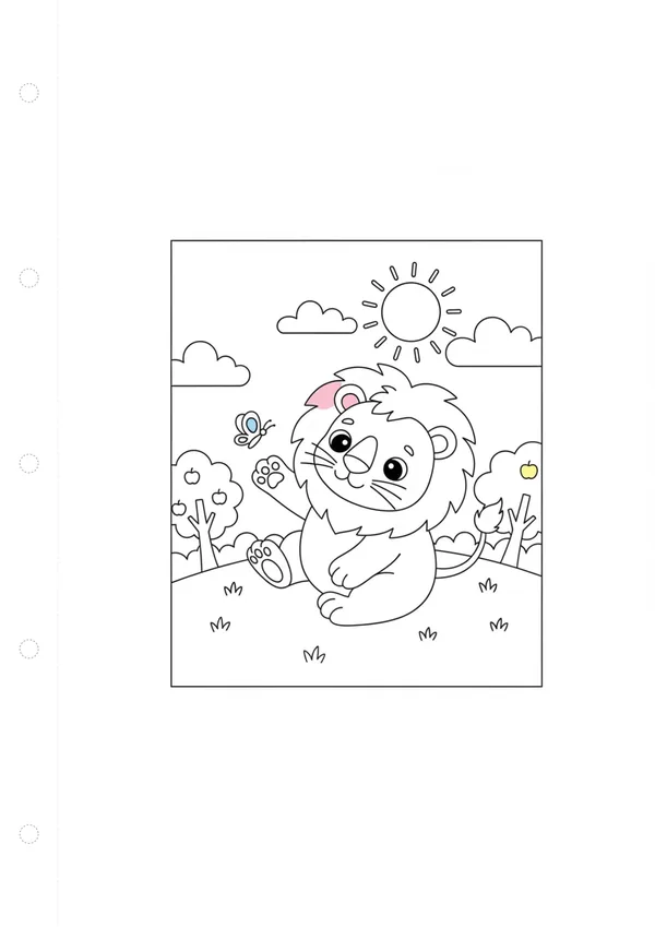 사자 (바깥놀이) 색칠공부 도안