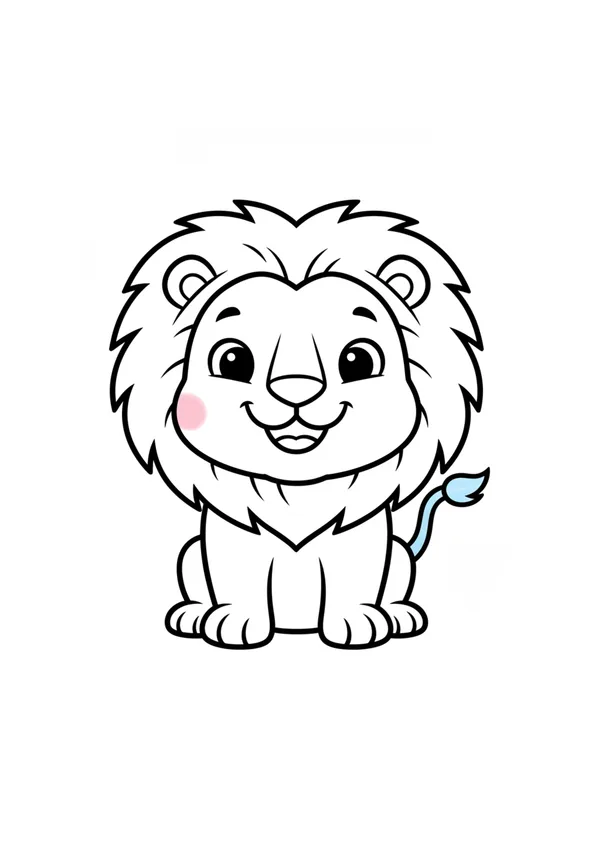 사자 (방긋) 색칠공부 도안