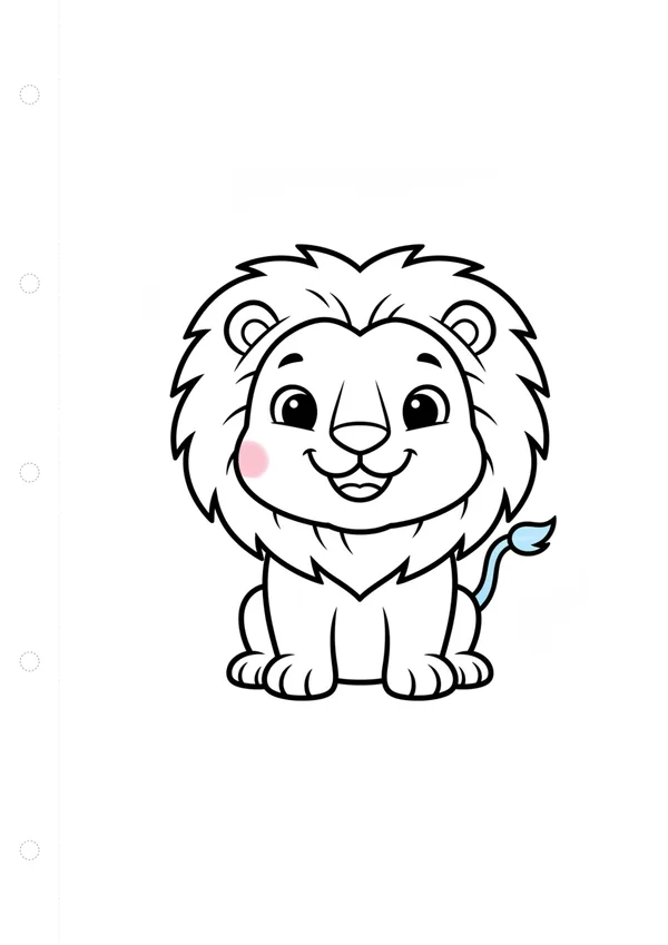 사자 (방긋) 색칠공부 도안