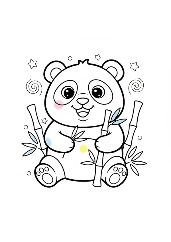 판다 (방긋) 색칠공부 도안
