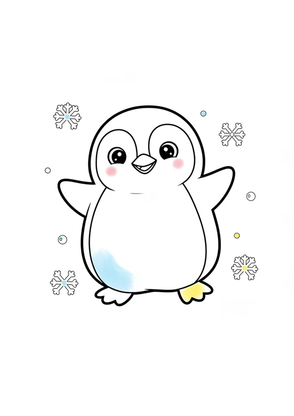 펭귄 (방긋) 색칠공부 도안