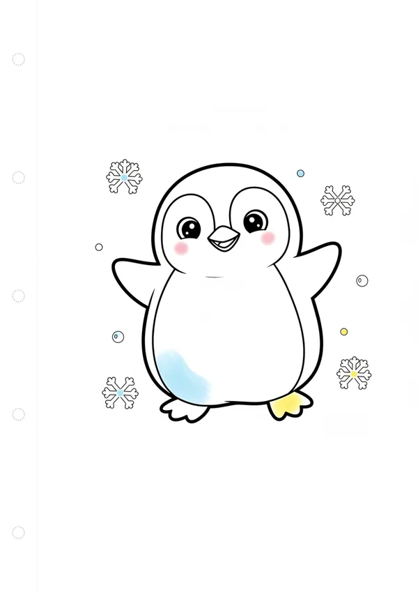펭귄 (방긋) 색칠공부 도안