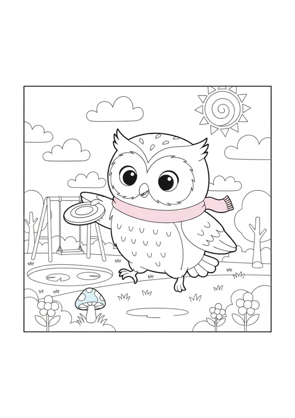 부엉이 (바깥놀이) 색칠공부 도안