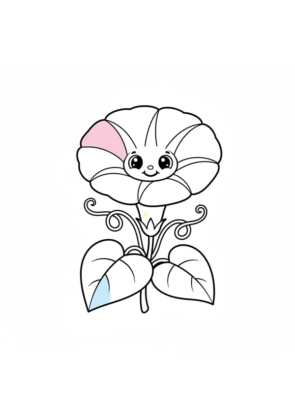 나팔꽃 색칠공부 도안