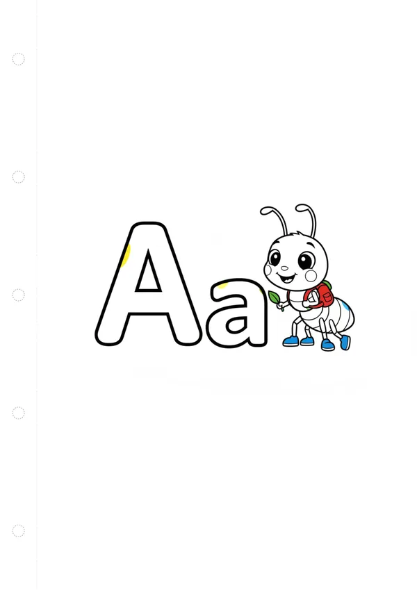 알파벳 A (개미) 색칠공부 도안