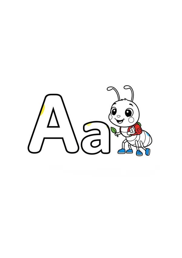 알파벳 A (개미) 색칠공부 도안