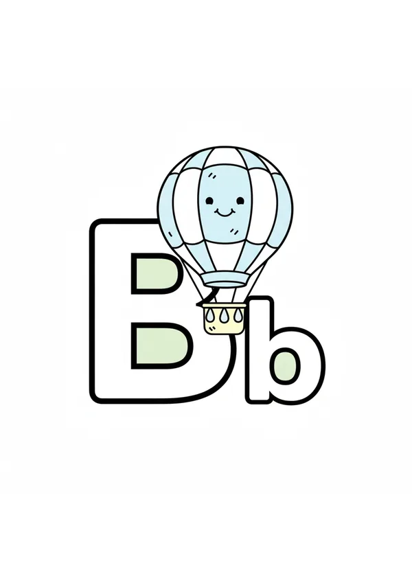 알파벳 B (풍선) 색칠공부 도안