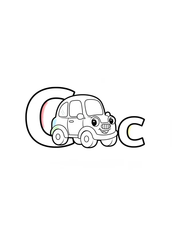 알파벳 C (자동차) 색칠공부 도안