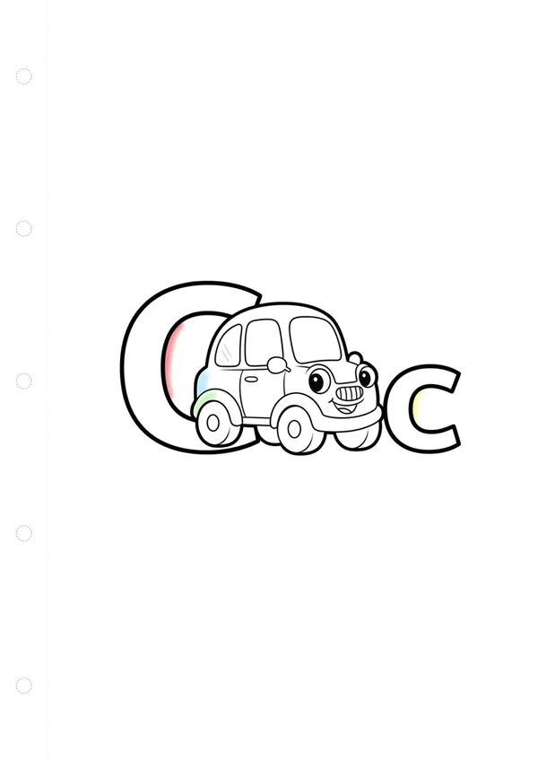 알파벳 C (자동차) 색칠공부 도안