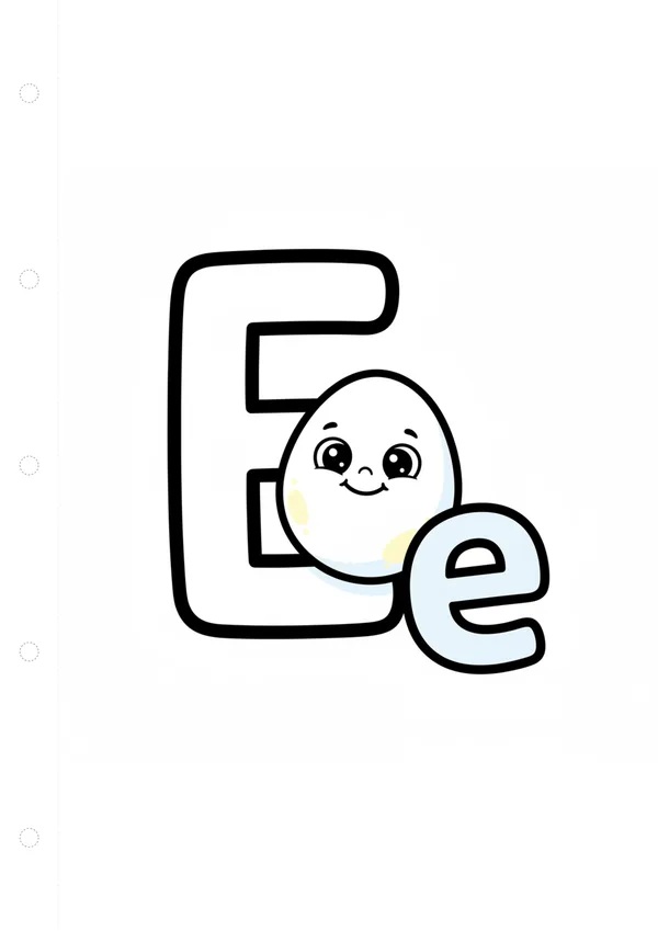 알파벳 E (달걀) 색칠공부 도안