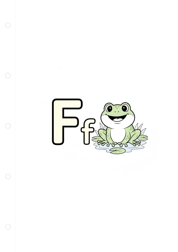알파벳 F (개구리) 색칠공부 도안