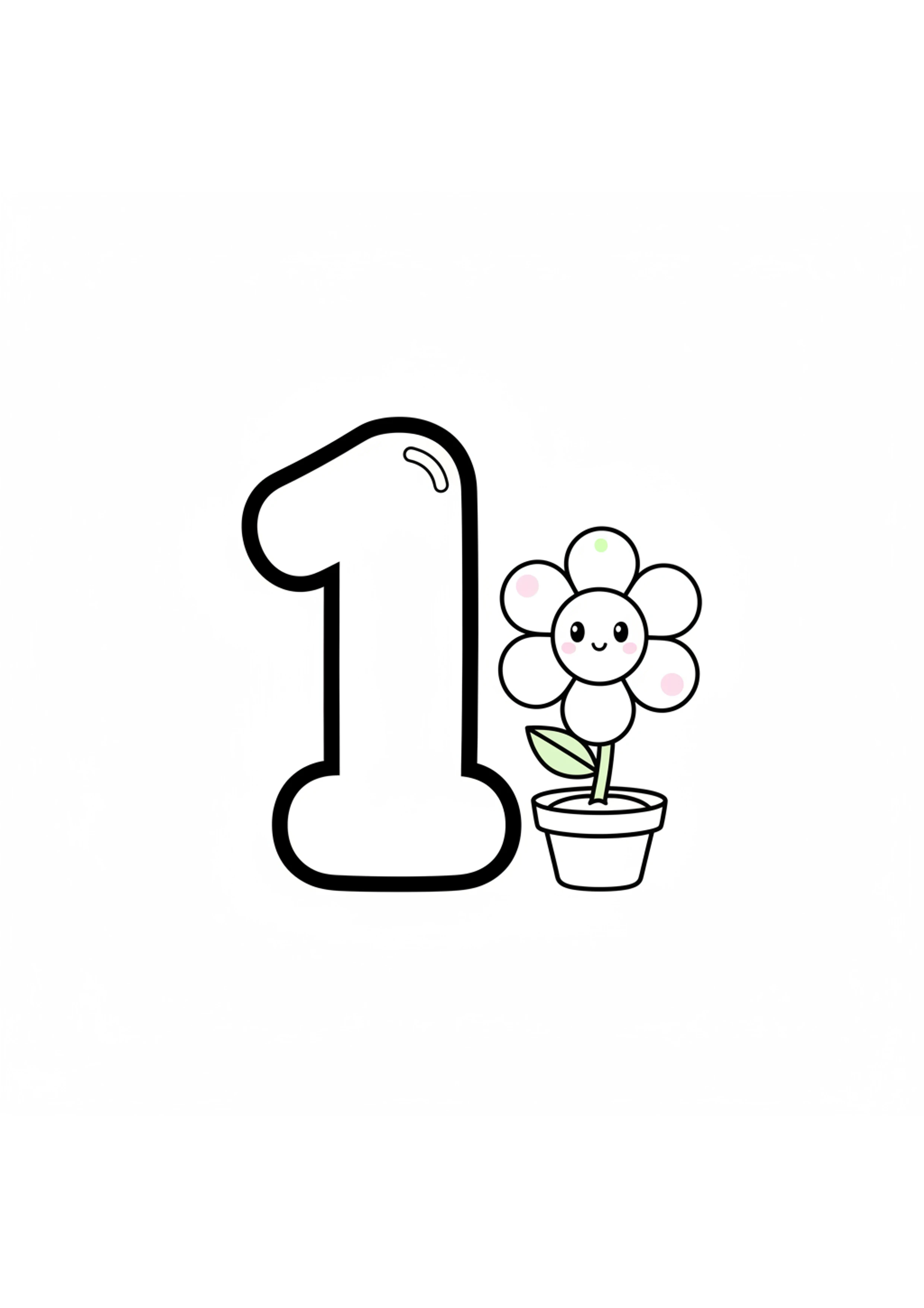 숫자 1 (꽃 1개) 원본 도안