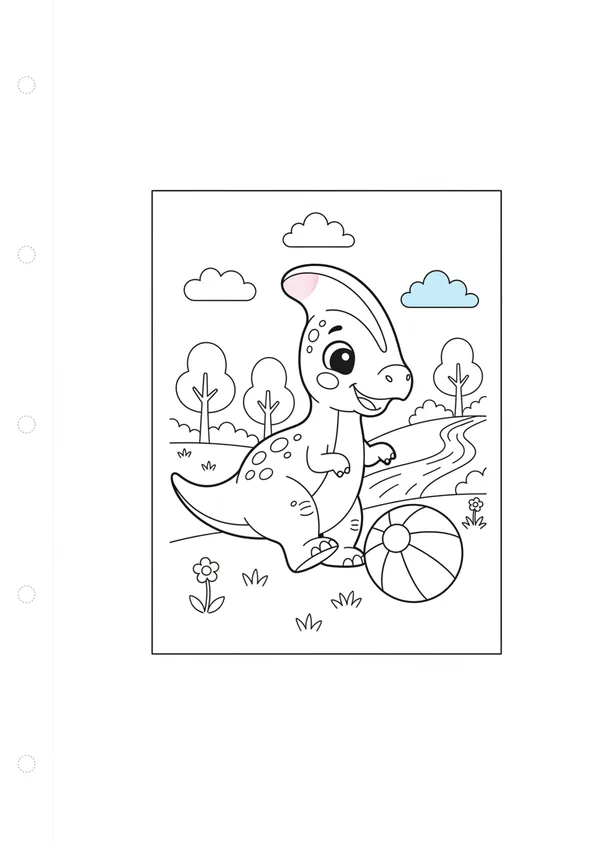 파라사우롤 (바깥놀이) 색칠공부 도안