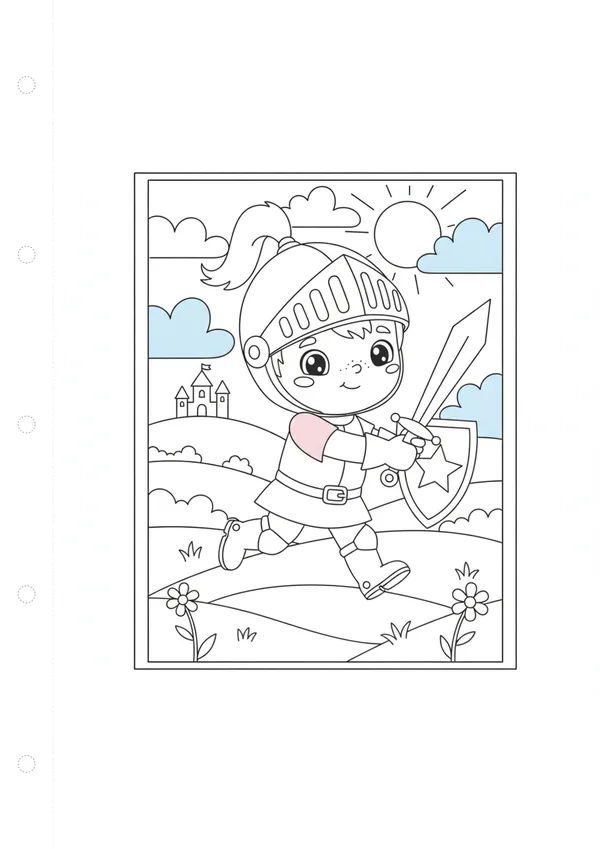 기사 (바깥놀이) 색칠공부 도안