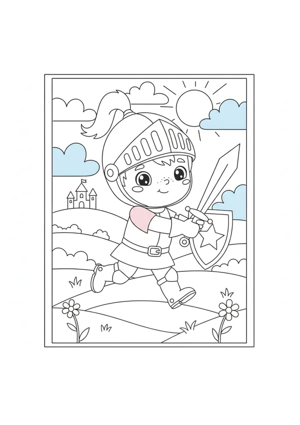 기사 (바깥놀이) 색칠공부 도안