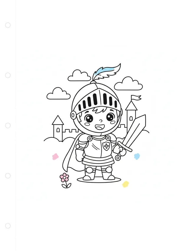 기사 (방긋) 색칠공부 도안
