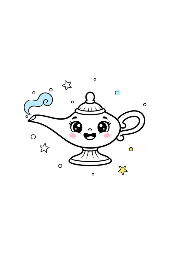 요술 램프 (방긋) 색칠공부 도안