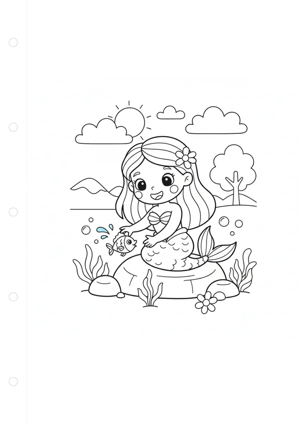 인어공주 (바깥놀이) 색칠공부 도안