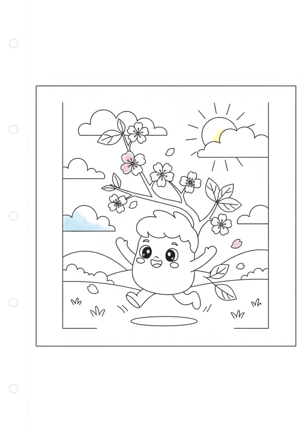 벚꽃 (바깥놀이) 색칠공부 도안