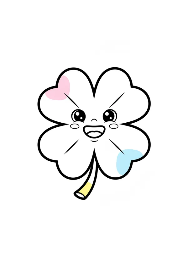 네잎클로버 (방긋) 색칠공부 도안