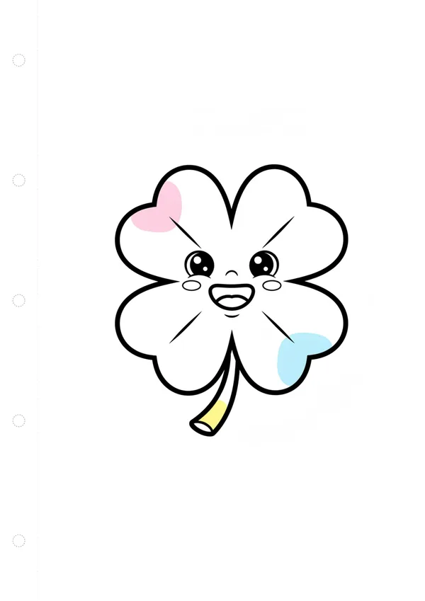 네잎클로버 (방긋) 색칠공부 도안