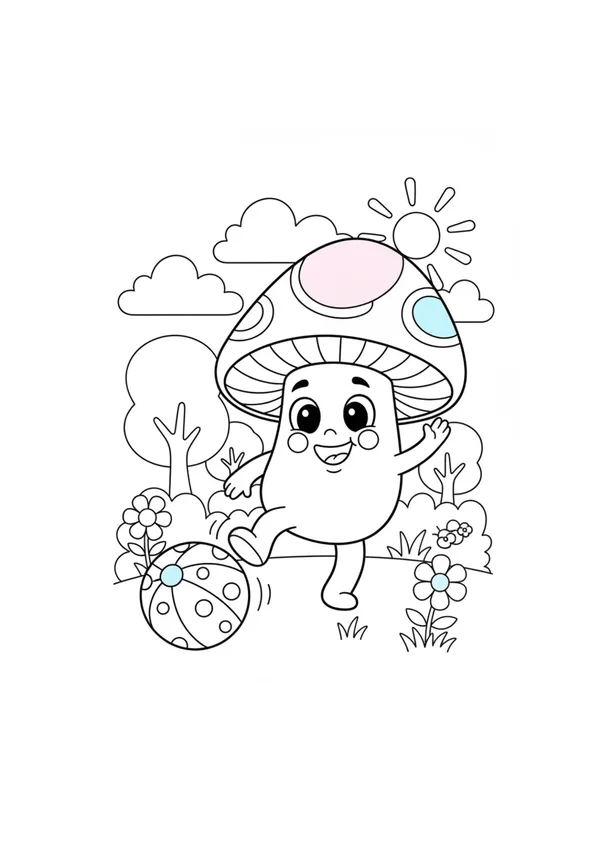 버섯 (바깥놀이) 색칠공부 도안