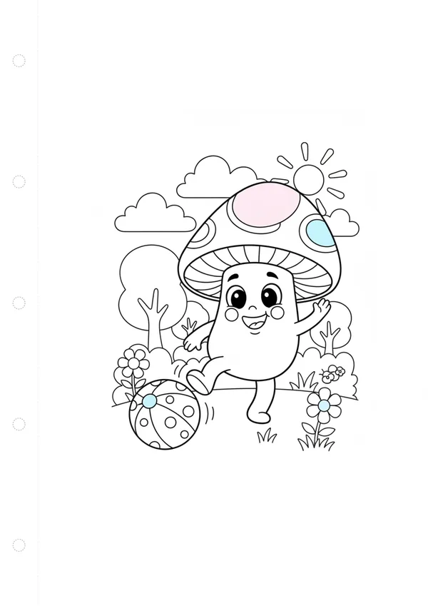 버섯 (바깥놀이) 색칠공부 도안