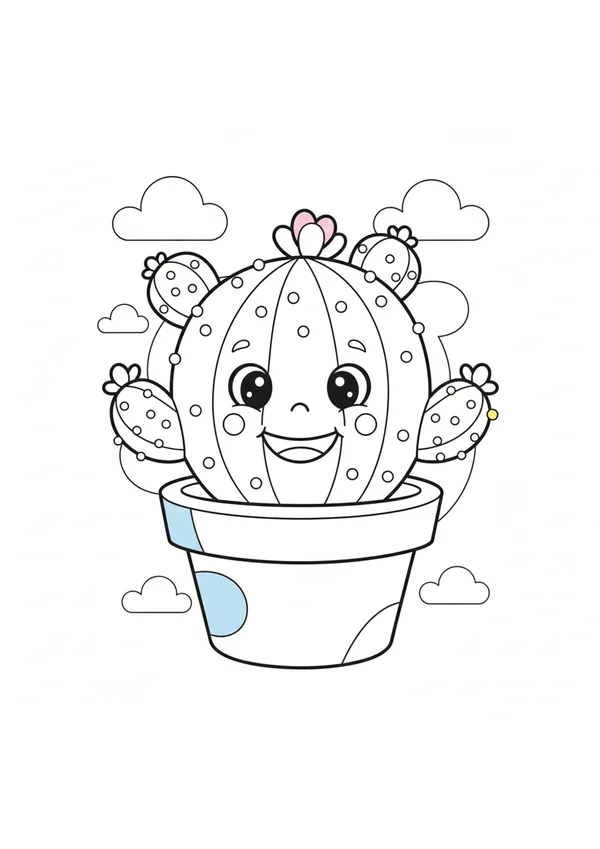 선인장 (방긋) 색칠공부 도안