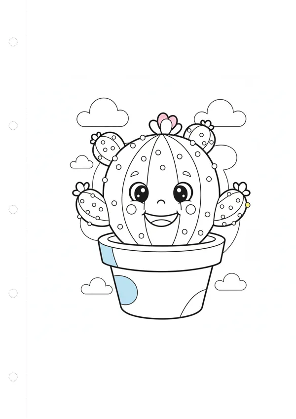 선인장 (방긋) 색칠공부 도안
