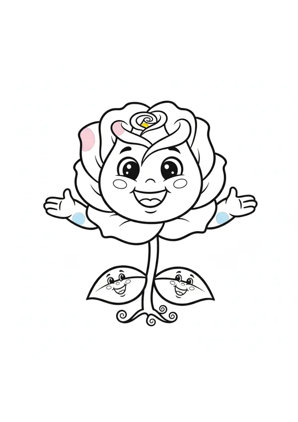 장미 (방긋) 색칠공부 도안