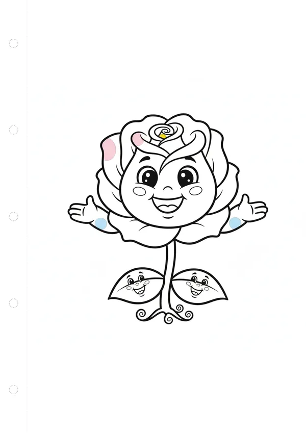 장미 (방긋) 색칠공부 도안