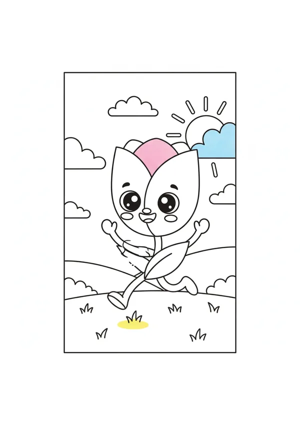 튤립 (바깥놀이) 색칠공부 도안