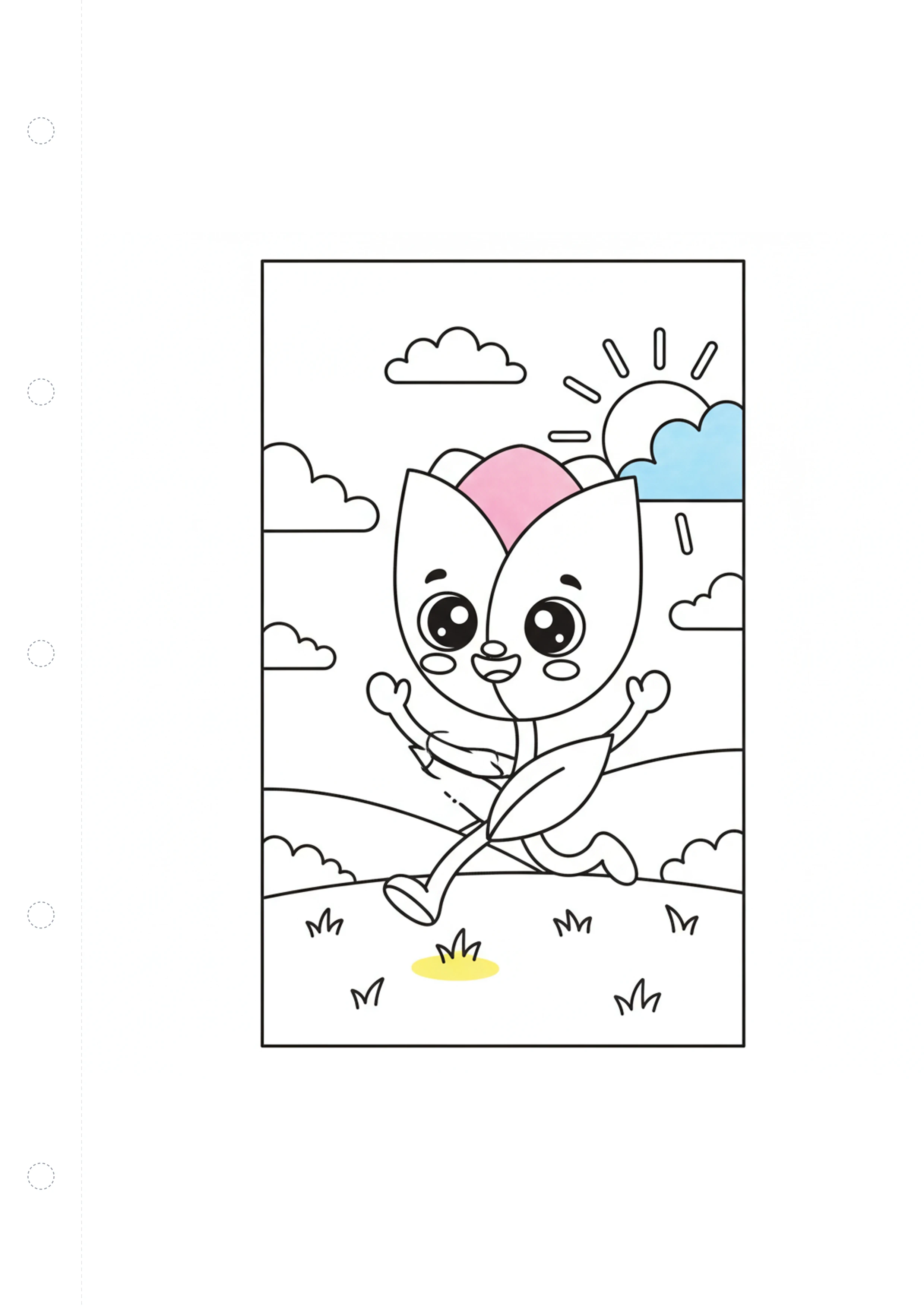 튤립 (바깥놀이) 원본 도안