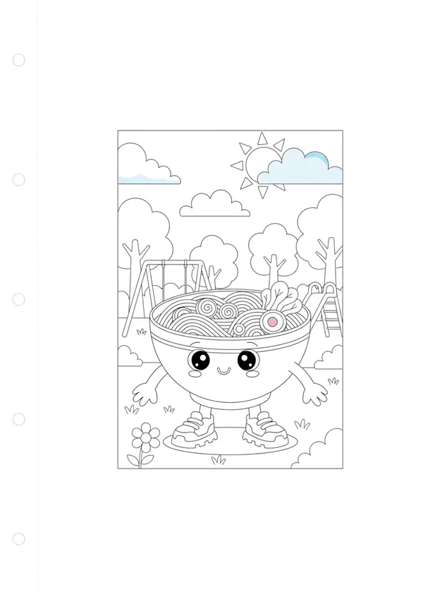 국수 (바깥놀이) 색칠공부 도안