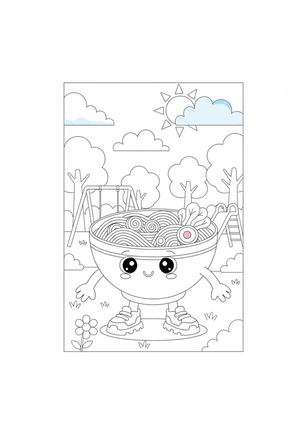 국수 (바깥놀이) 색칠공부 도안