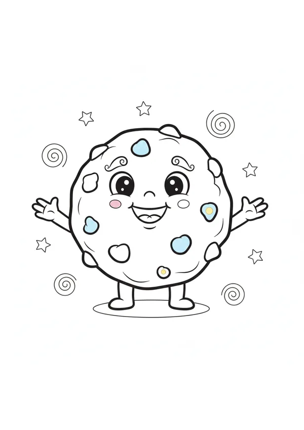 쿠키 (방긋) 색칠공부 도안