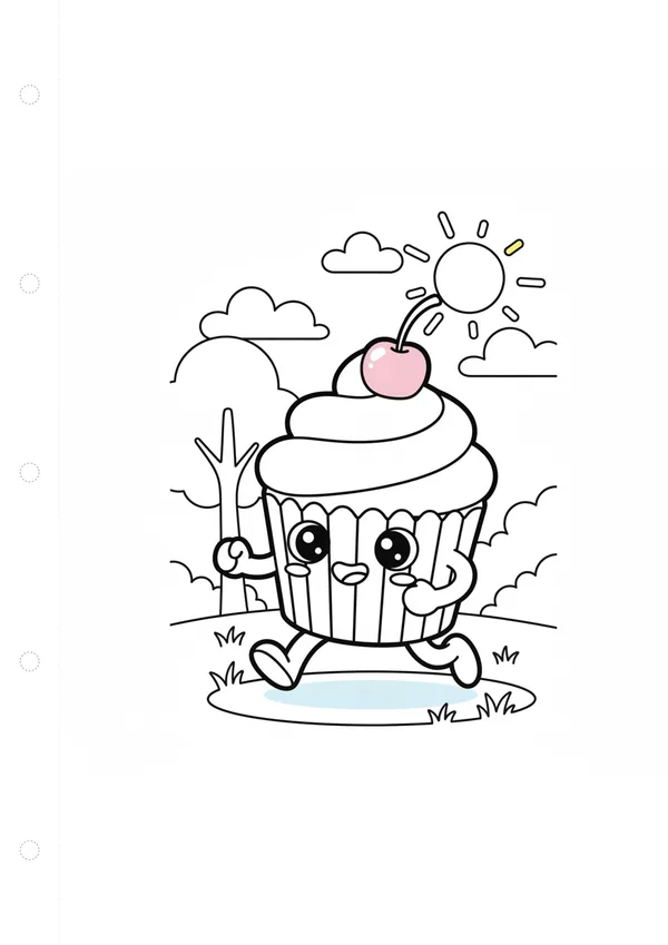 컵케이크 (바깥놀이) 색칠공부 도안