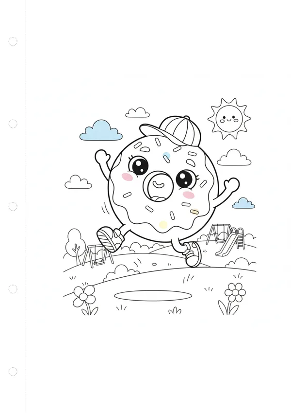 도넛 (바깥놀이) 색칠공부 도안