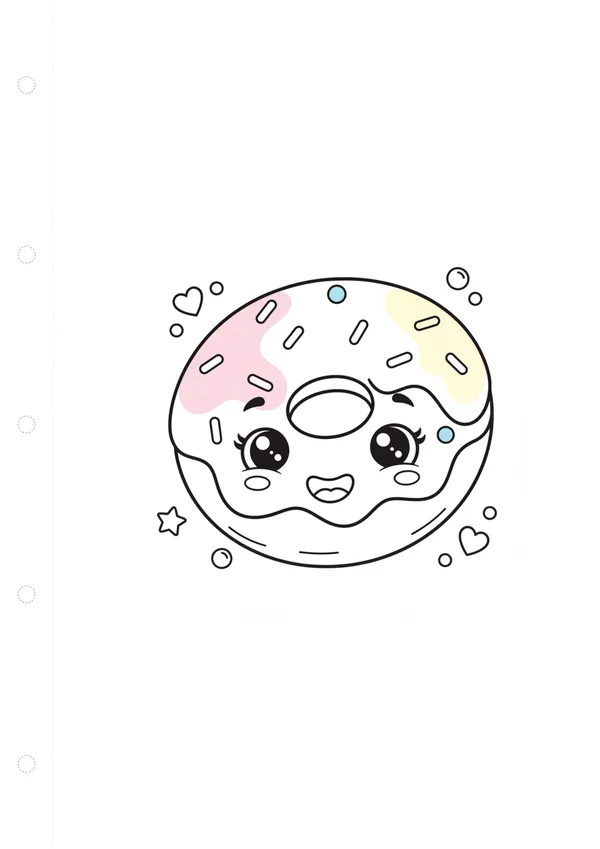 도넛 (방긋) 색칠공부 도안