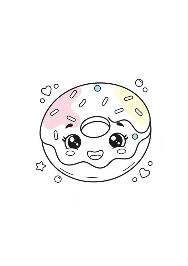 도넛 (방긋) 색칠공부 도안