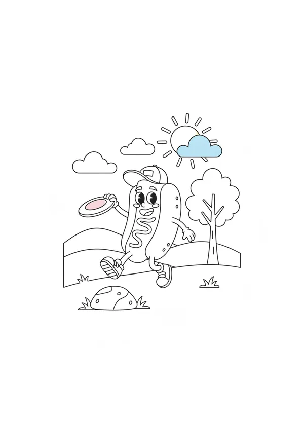 핫도그 (바깥놀이) 색칠공부 도안