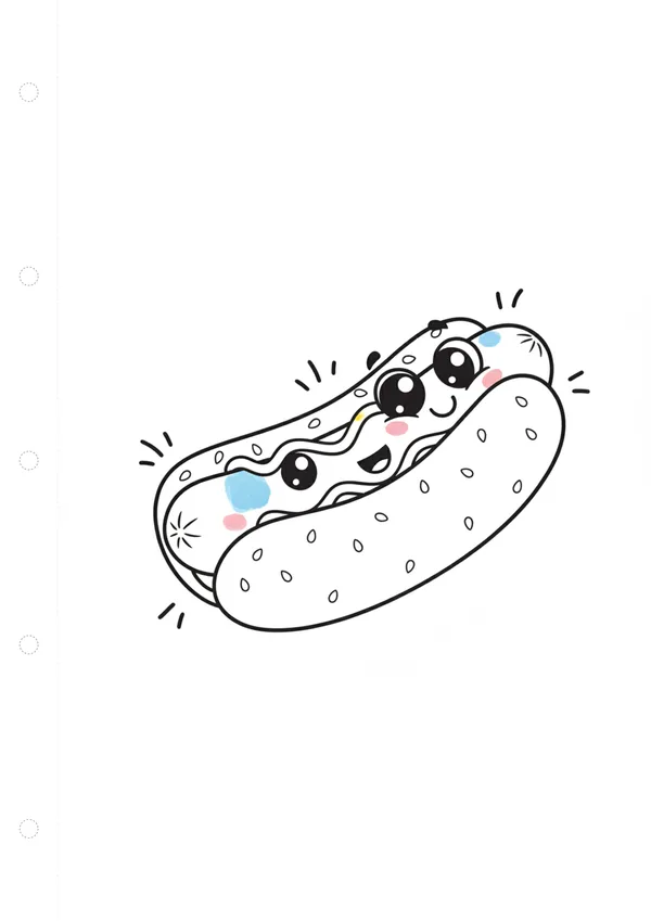 핫도그 (방긋) 색칠공부 도안